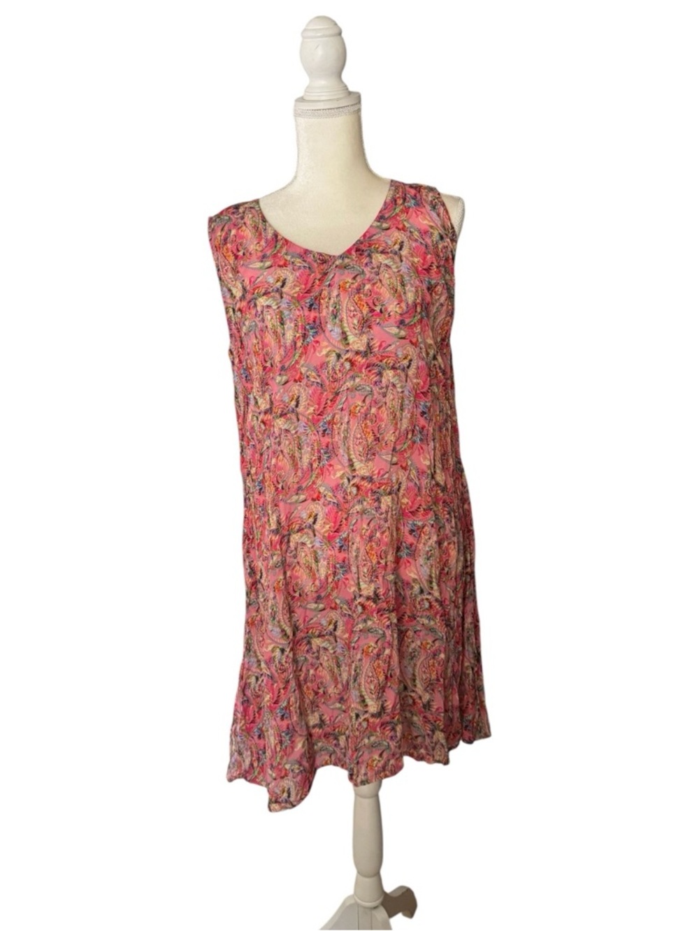 APNY Pink Paisley Floral Sleeveless Dress